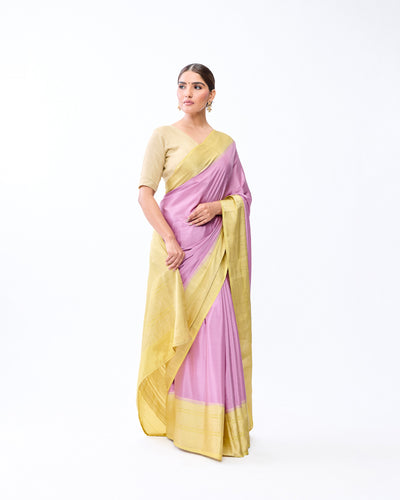 Purple Mysore Crepe Silk Saree