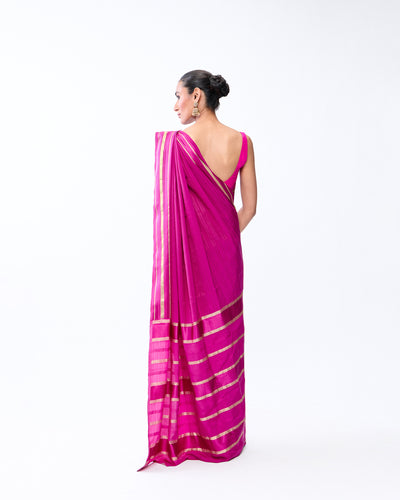 Purple Mysore Crepe Silk Saree