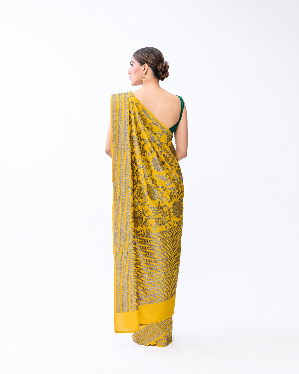 Yellow Banarasi Silk Saree