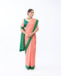 Coral Mysore Crepe Silk Saree