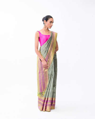 Grey Kanchivaram Silk Saree