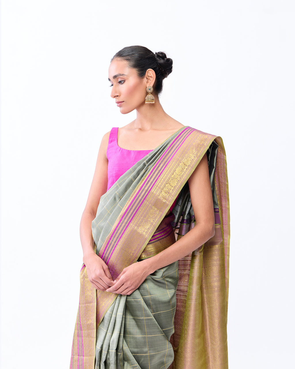 Grey Kanchivaram Silk Saree