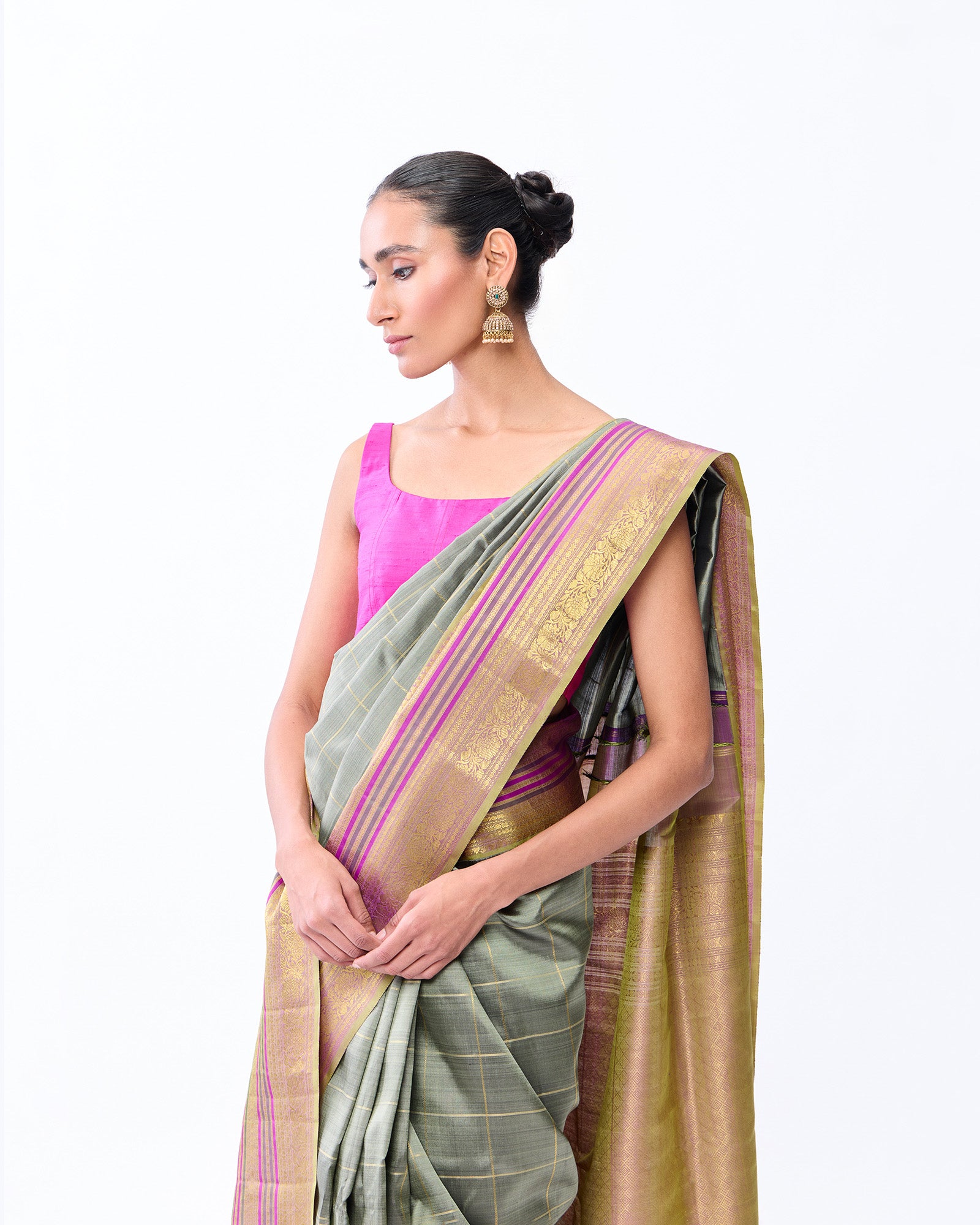 Grey Kanchivaram Silk Saree