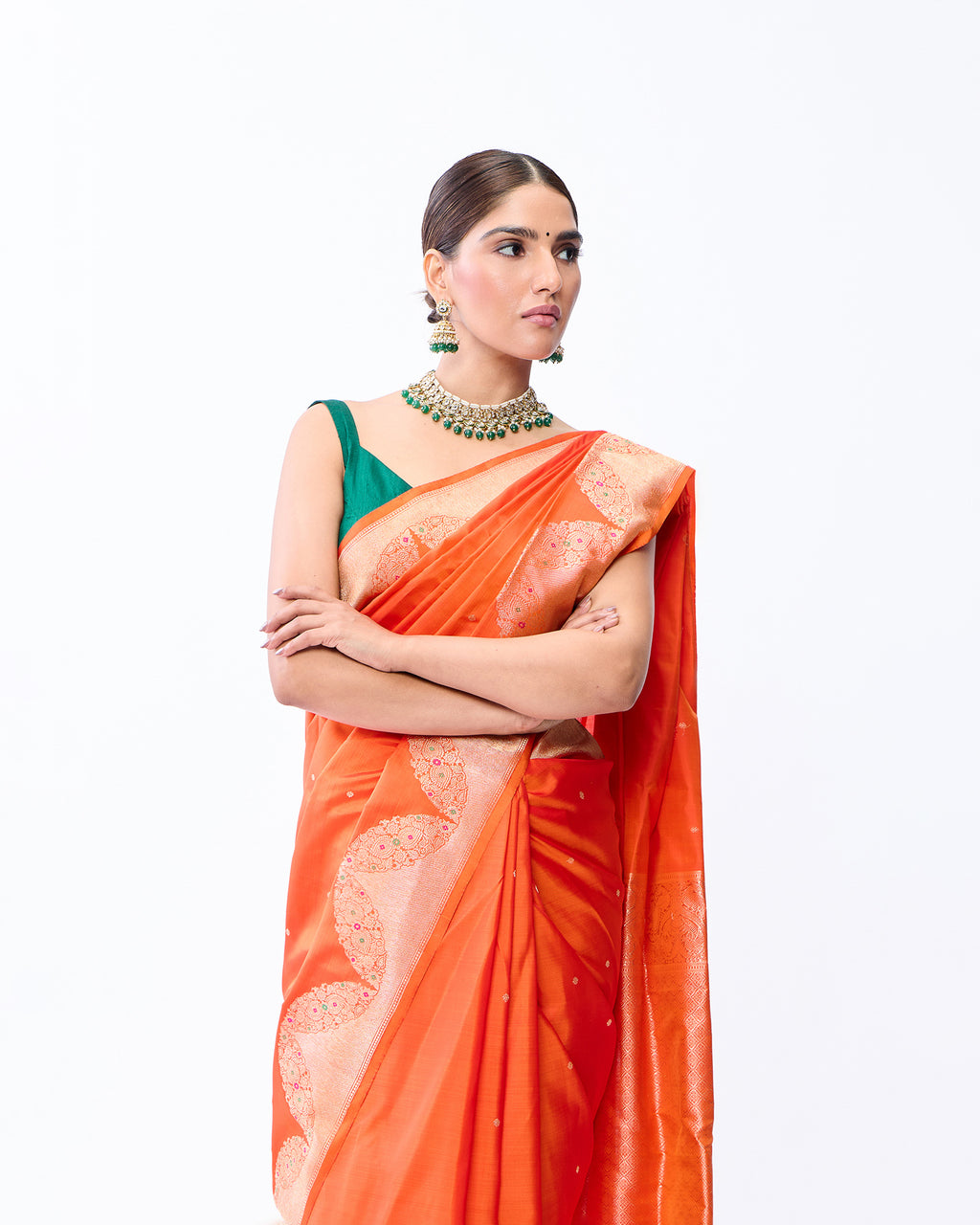 Orange Kanchivaram Silk Saree