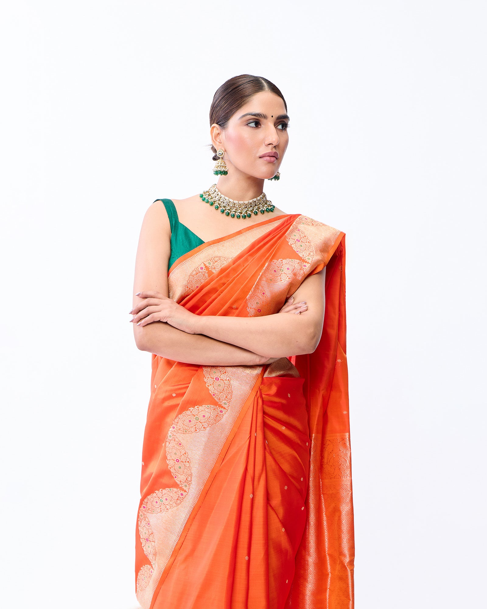 Orange Kanchivaram Silk Saree