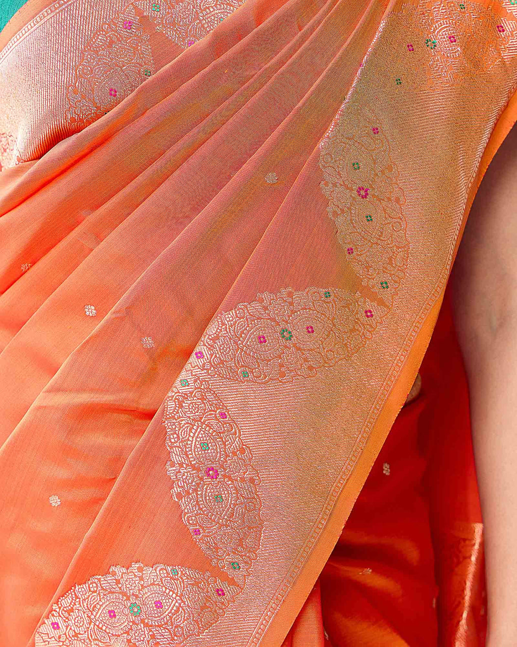Orange Kanchivaram Silk Saree
