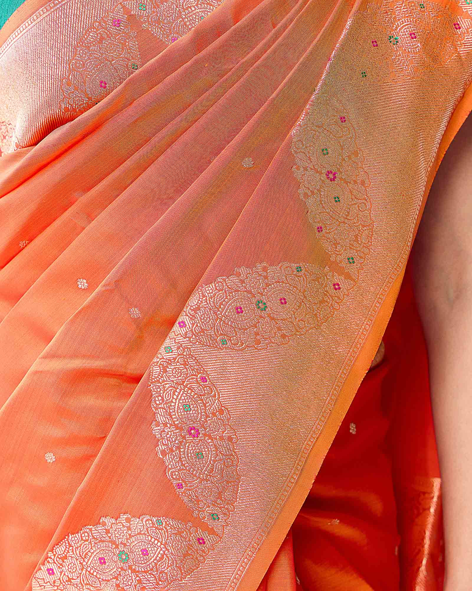 Orange Kanchivaram Silk Saree