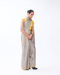 Grey Mysore Crepe Silk Saree