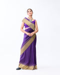 A Violet Kanchivaram Silk Saree