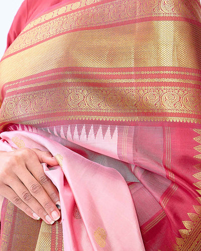 Pink Kanchivaram Silk Saree