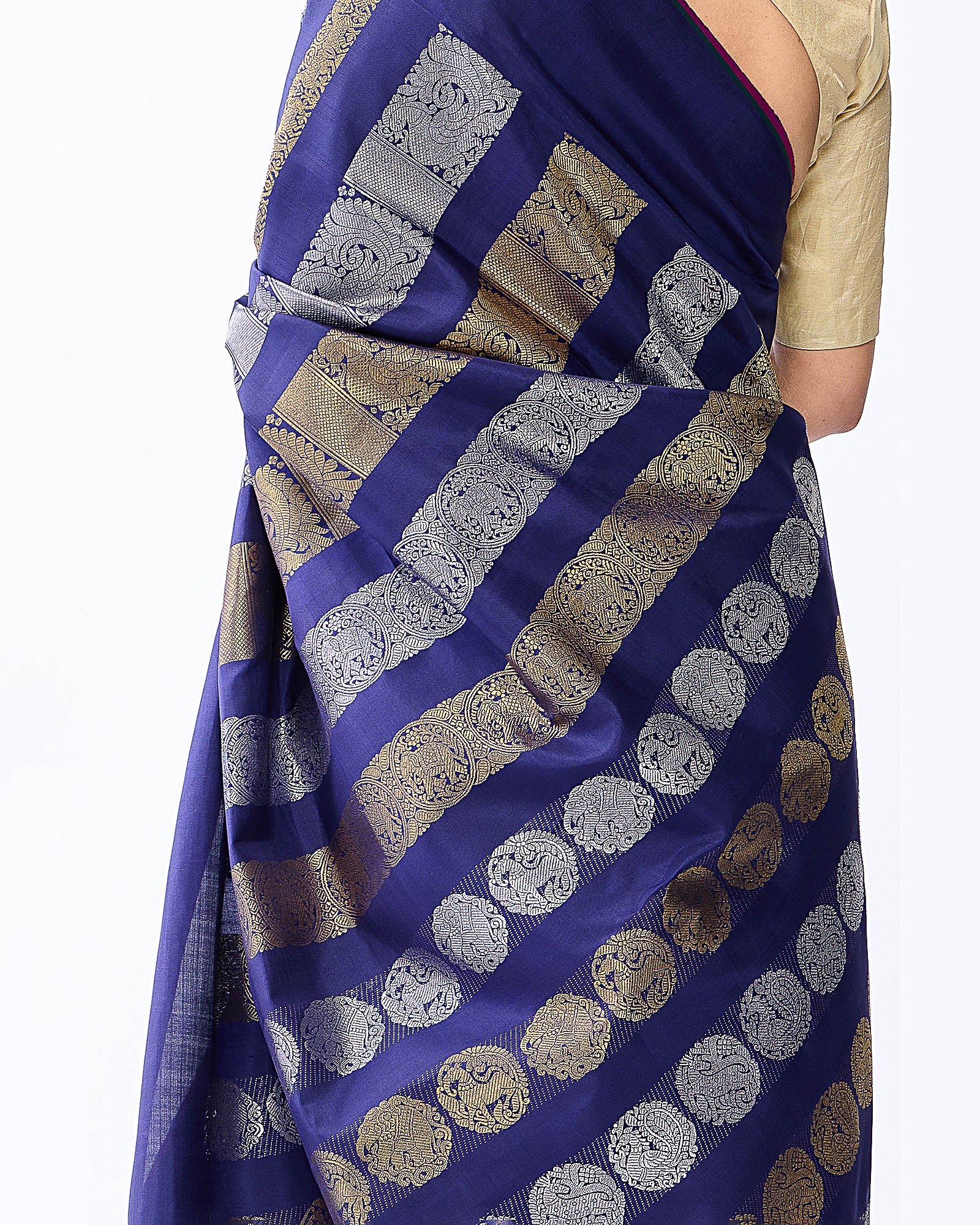 Navy Blue Kanchivaram Silk Saree
