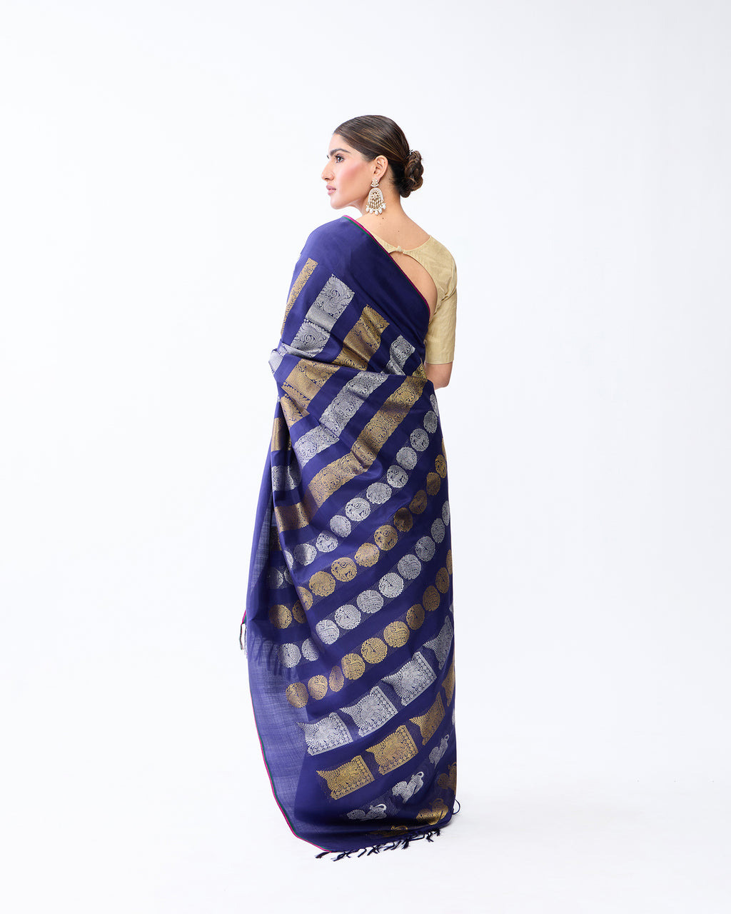 Navy Blue Kanchivaram Silk Saree