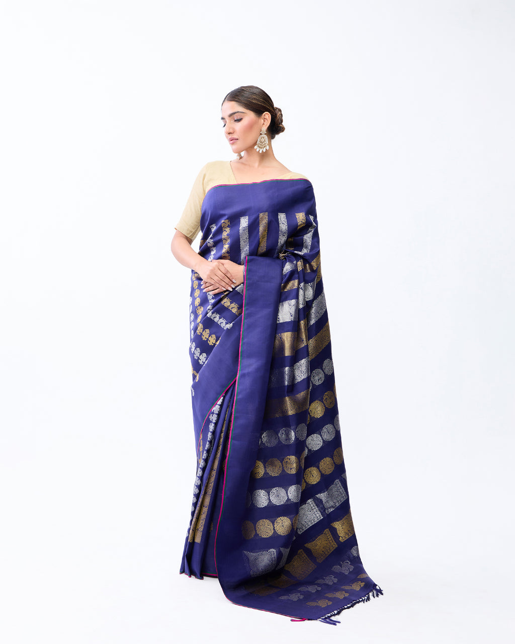 Navy Blue Kanchivaram Silk Saree