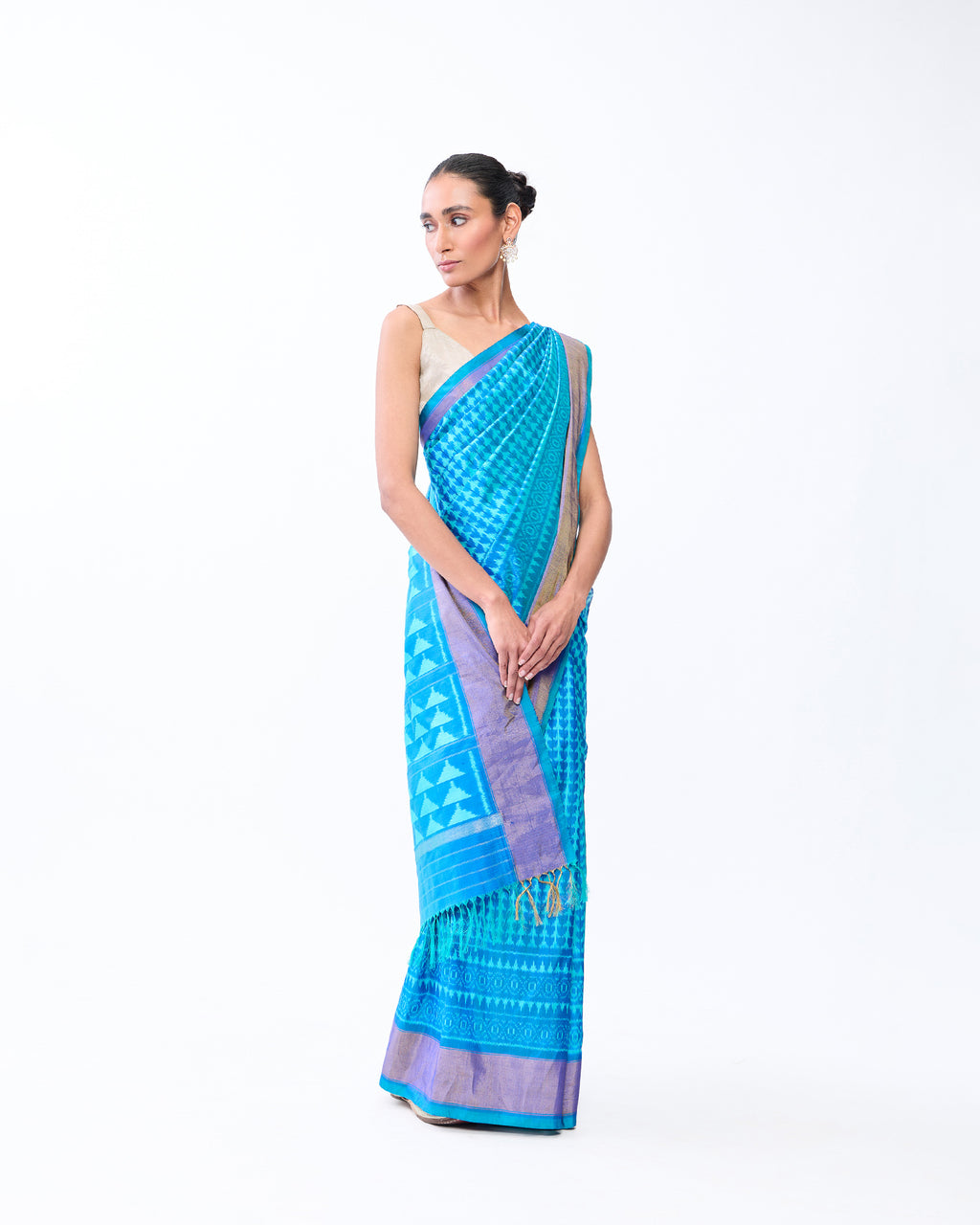Blue Patola Silk Saree