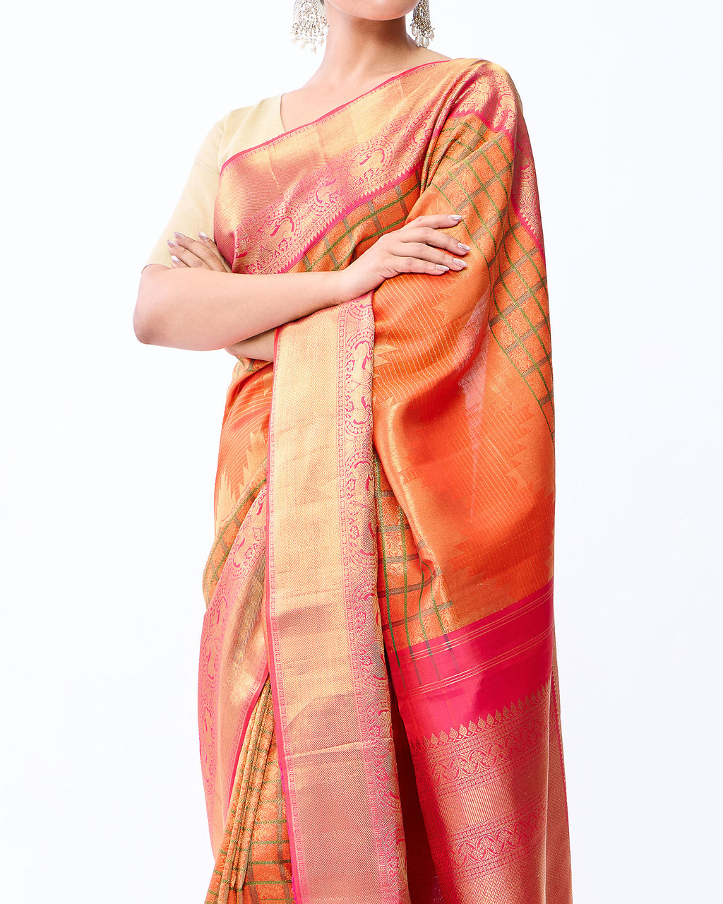 Orange Kanchivaram Silk Saree