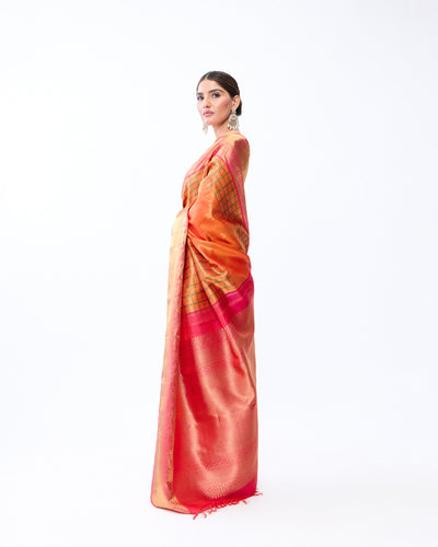 Orange Kanchivaram Silk Saree