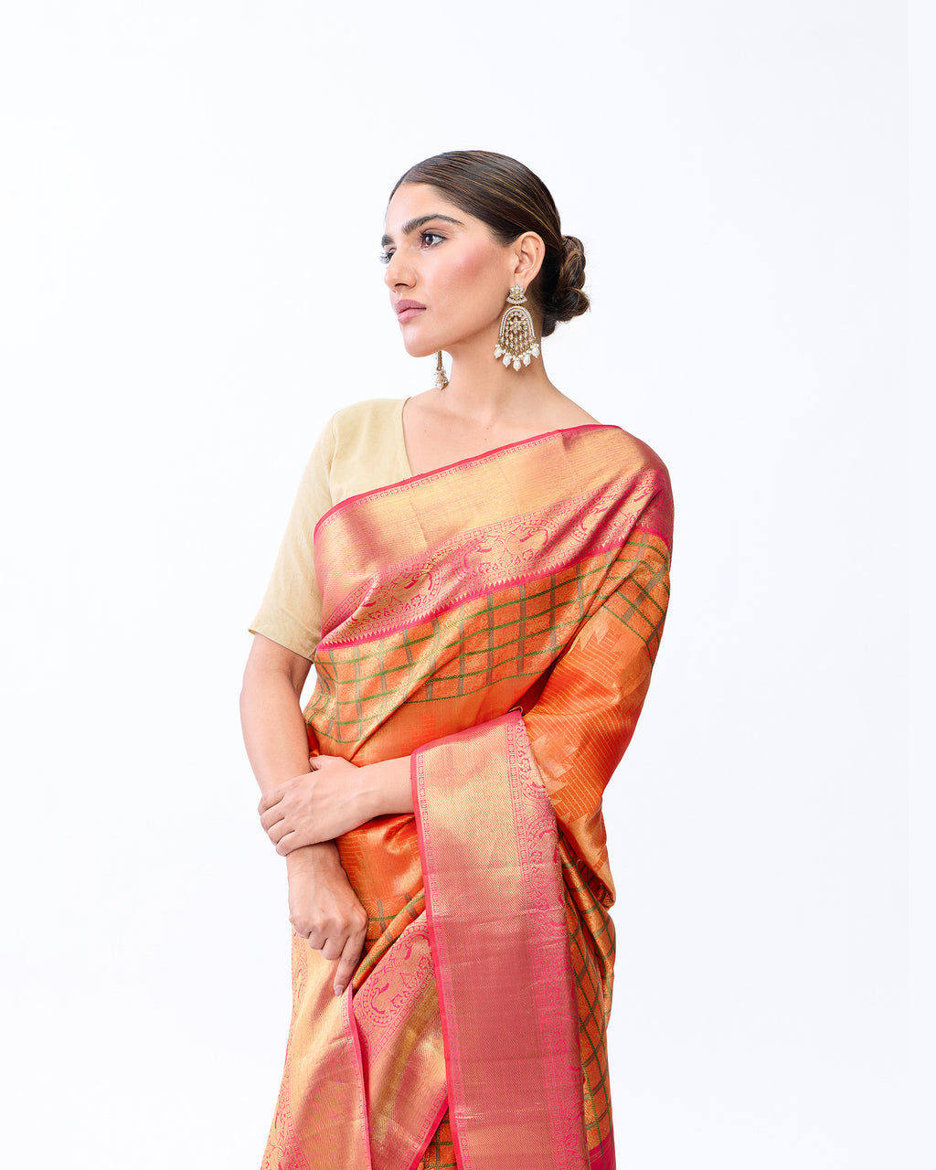 Orange Kanchivaram Silk Saree