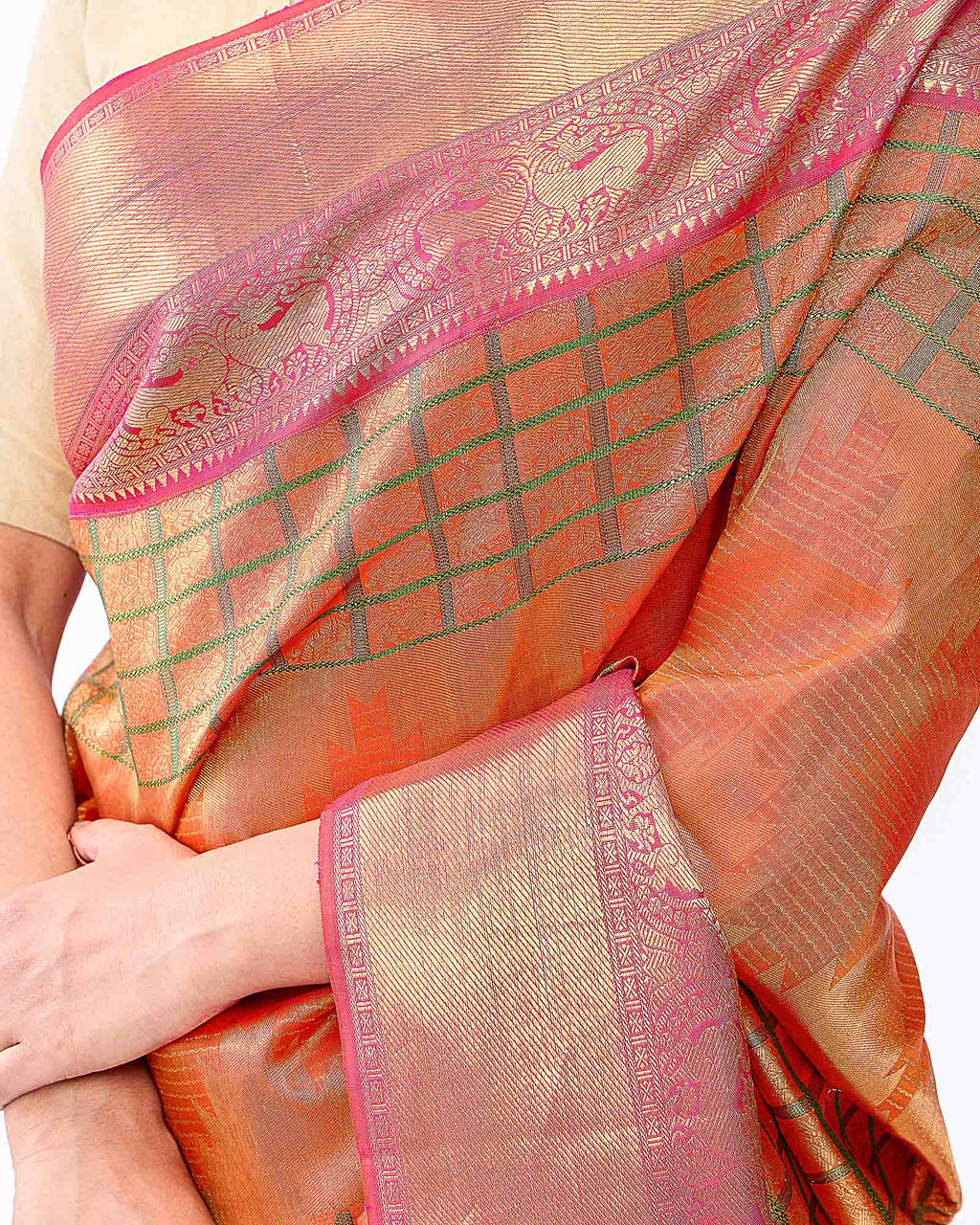 Orange Kanchivaram Silk Saree