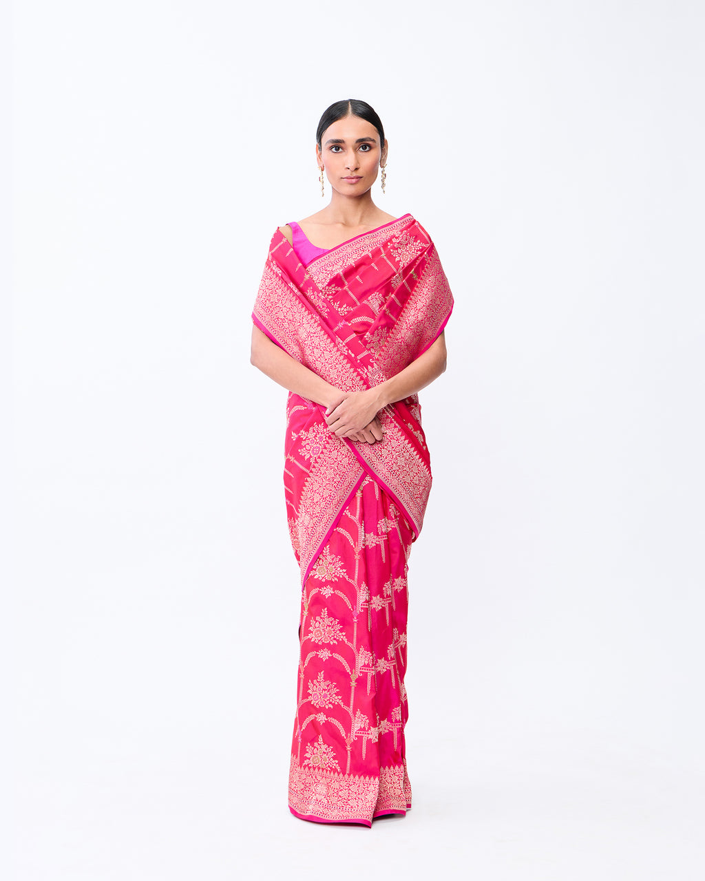 Pink Banarasi Silk Saree