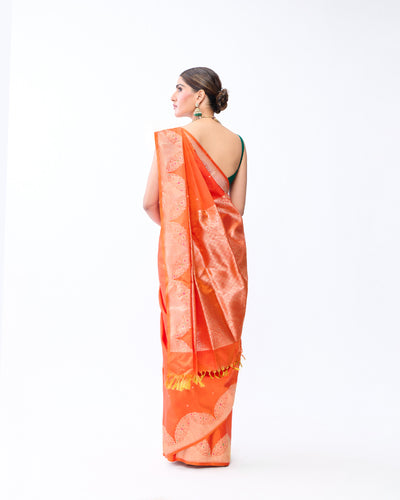 Orange Kanchivaram Silk Saree
