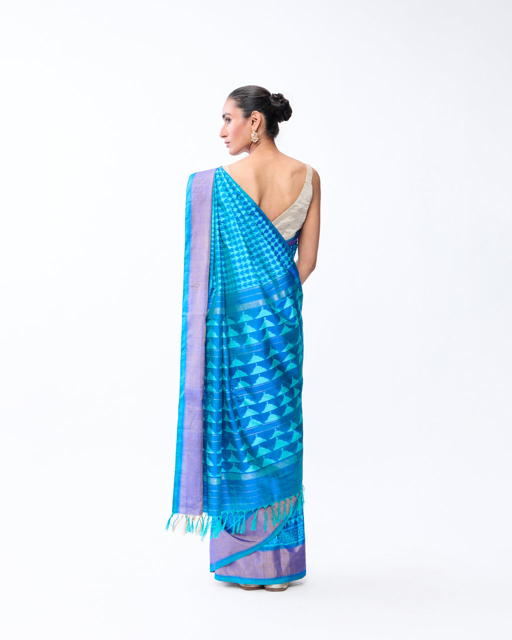 Blue Patola Silk Saree
