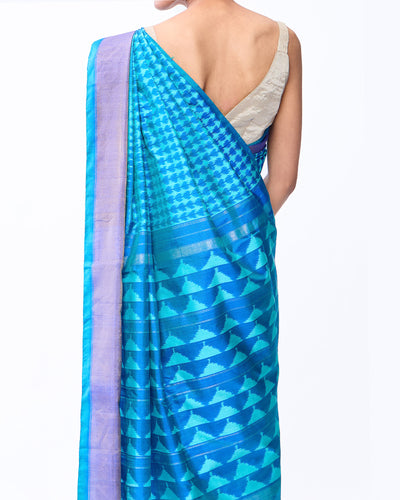 Blue Patola Silk Saree