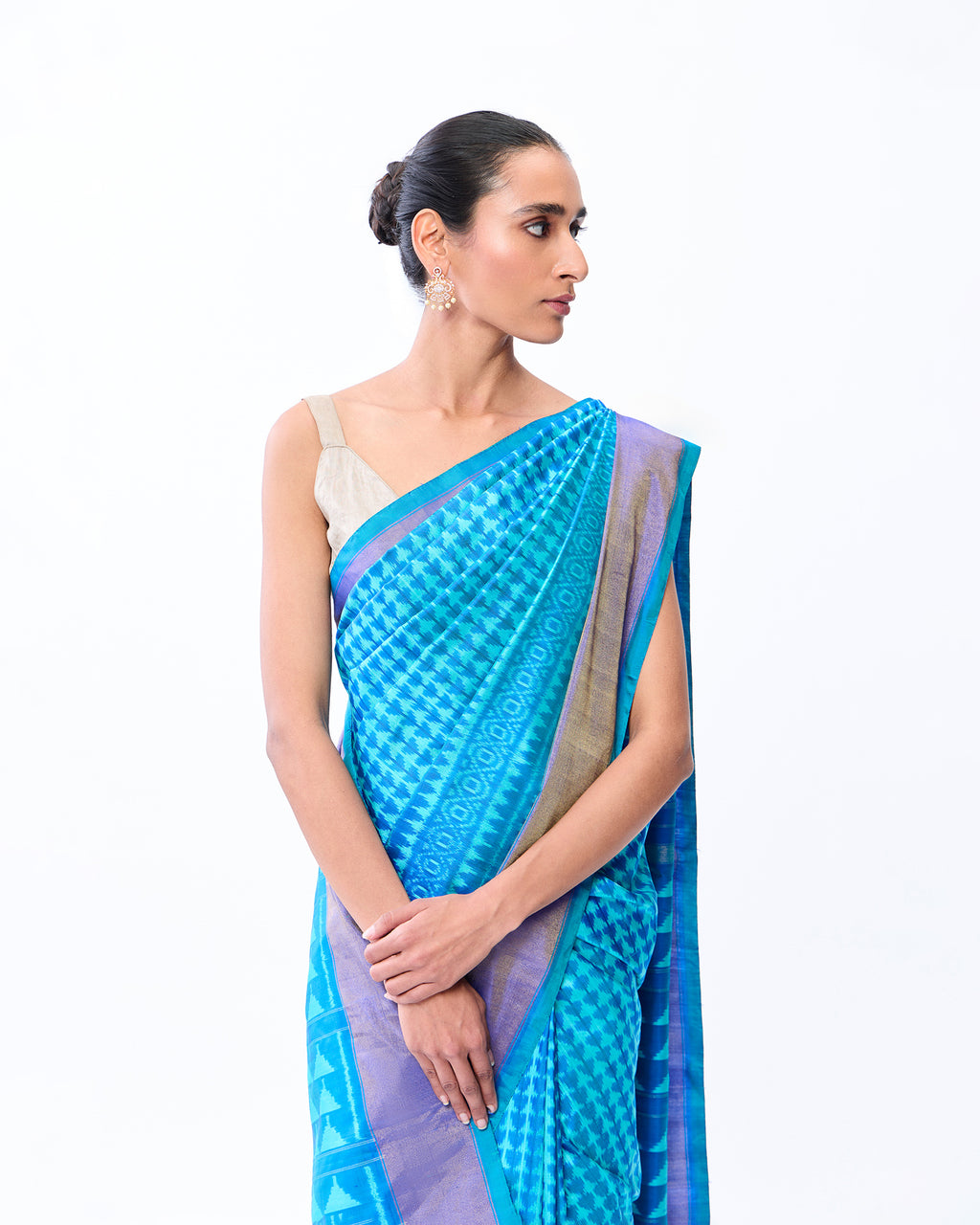 Blue Patola Silk Saree
