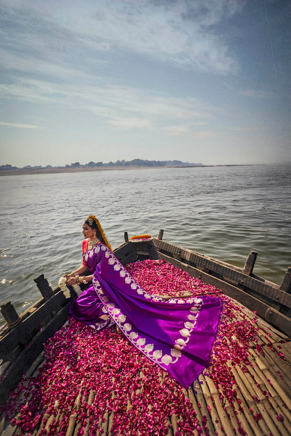 Purple Banarasi Silk Saree