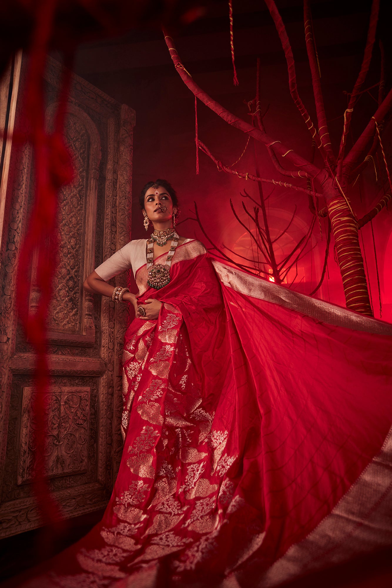 Red Banarasi Silk Saree