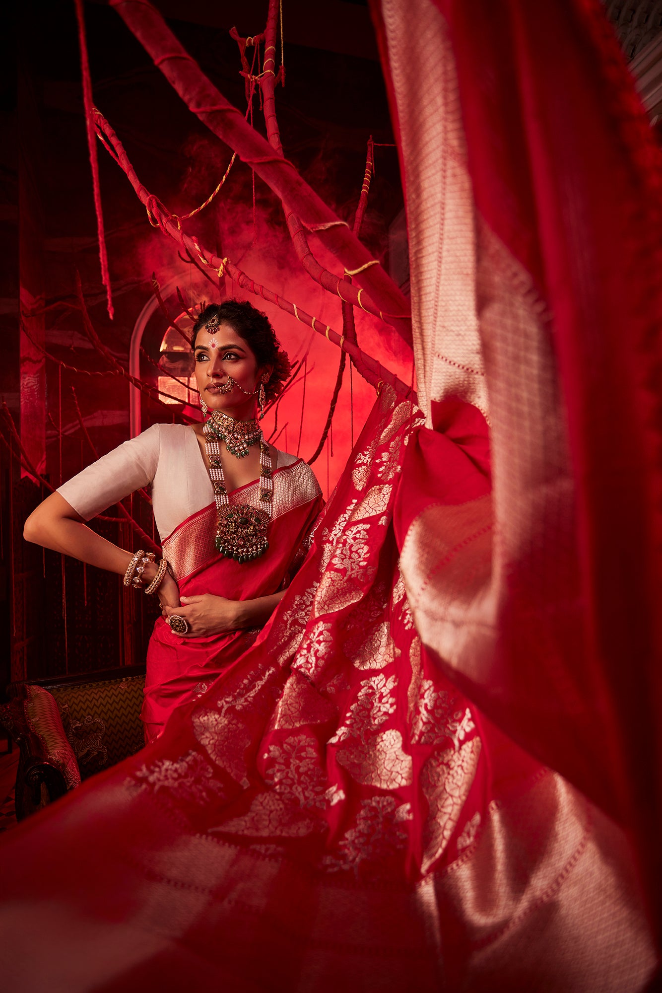 Red Banarasi Silk Saree