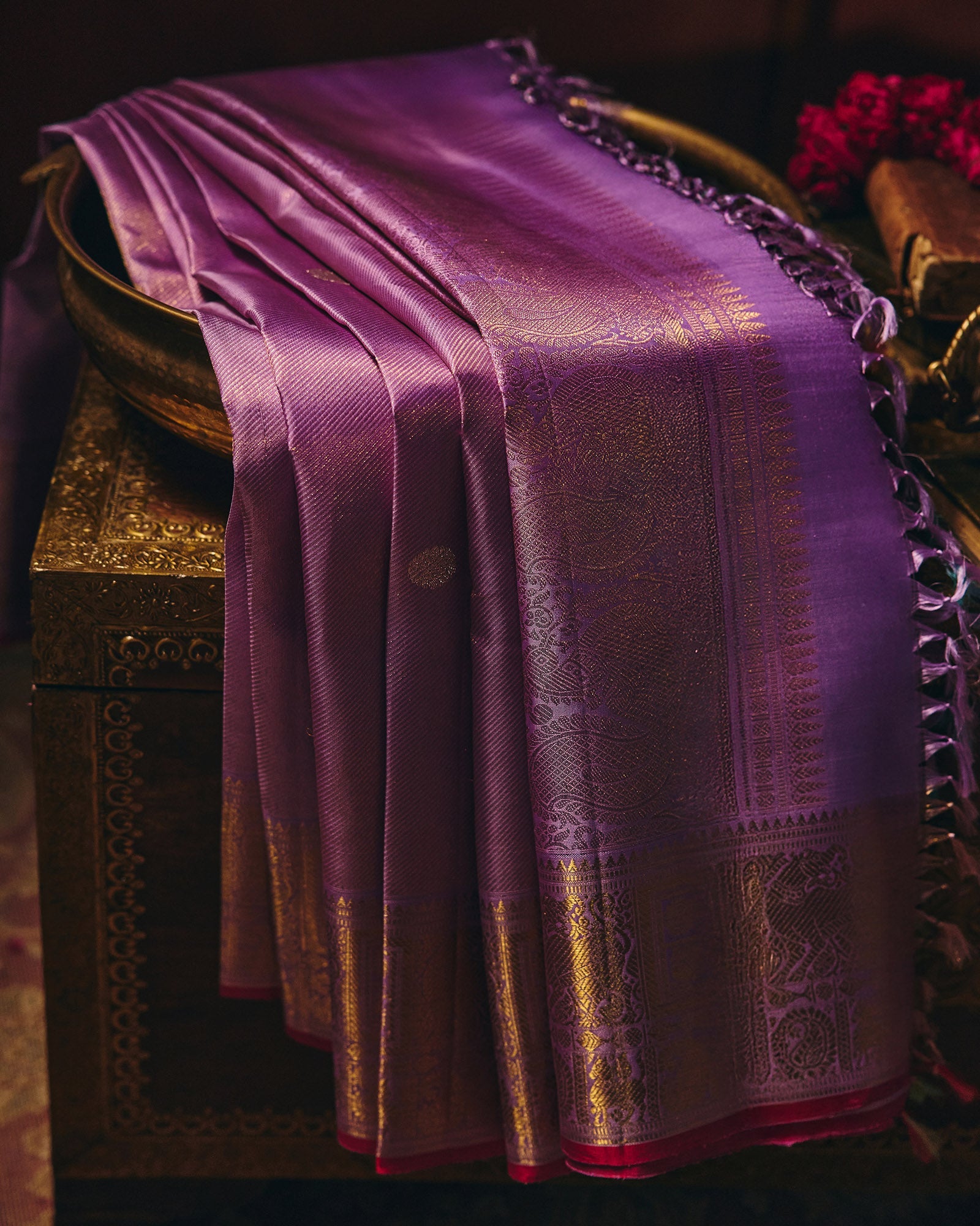 Lavender Kanchivaram Silk Saree - 004 of 105