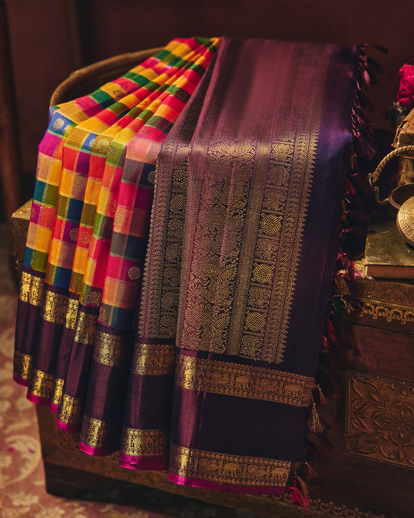 Multicolour Kanchivaram Silk Saree - 018 of 105