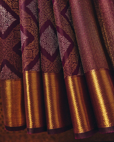 Dark Magenta Kanchivaram Silk Saree - 038 of 105
