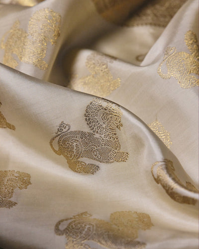 Off-White Kanchivaram Silk Saree - 093 of 105