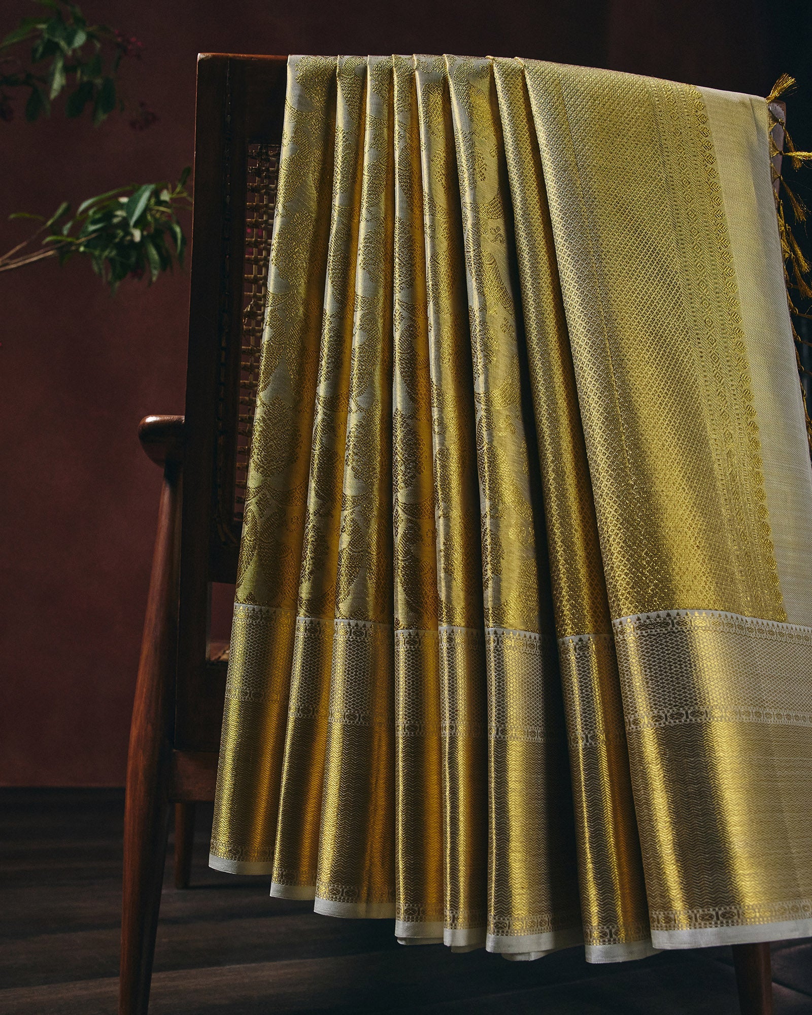 Cream Kanchivaram Silk Saree - 063 of 105