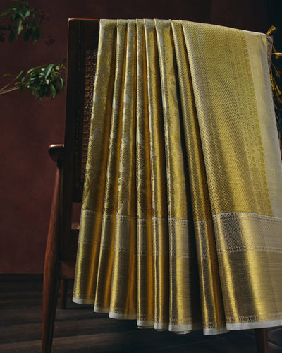 Cream Kanchivaram Silk Saree - 063 of 105