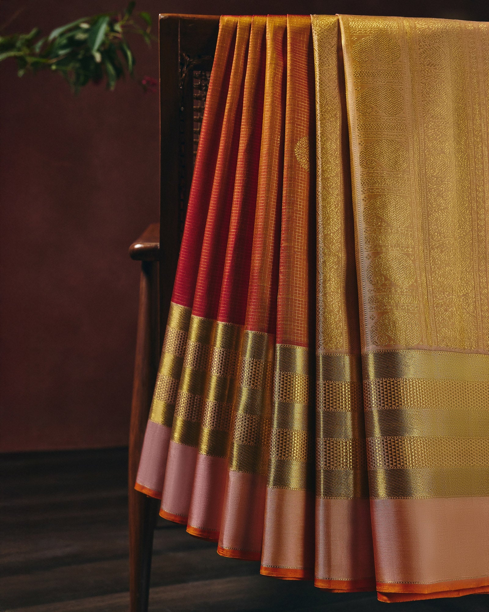 Orange Kanchivaram Silk Saree - 065 of 105