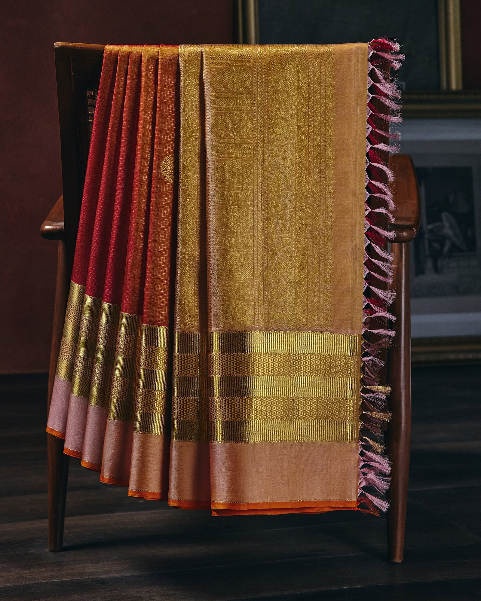 Orange Kanchivaram Silk Saree - 065 of 105