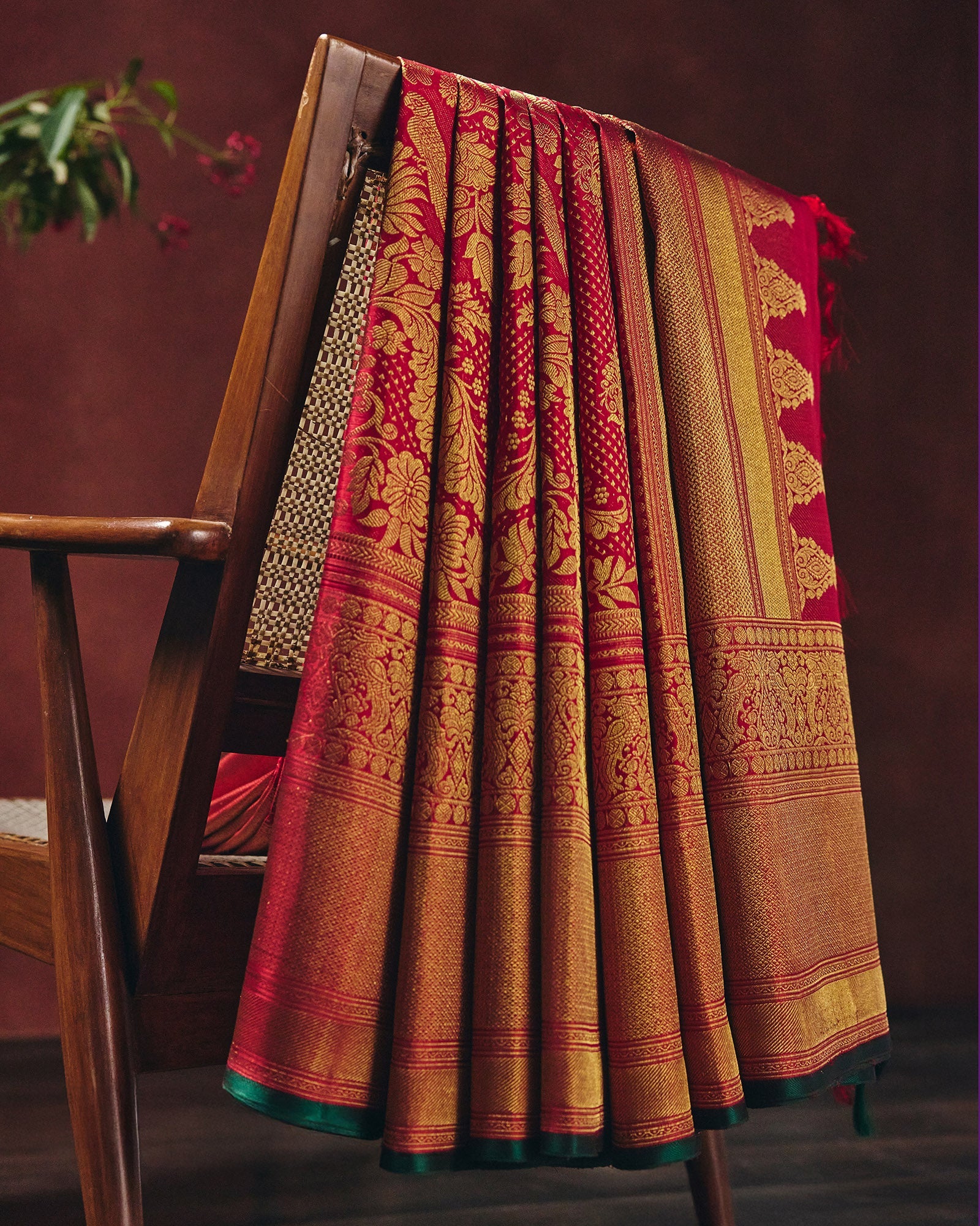 Red Kanchivaram Brocade Silk Saree - 092 of 105