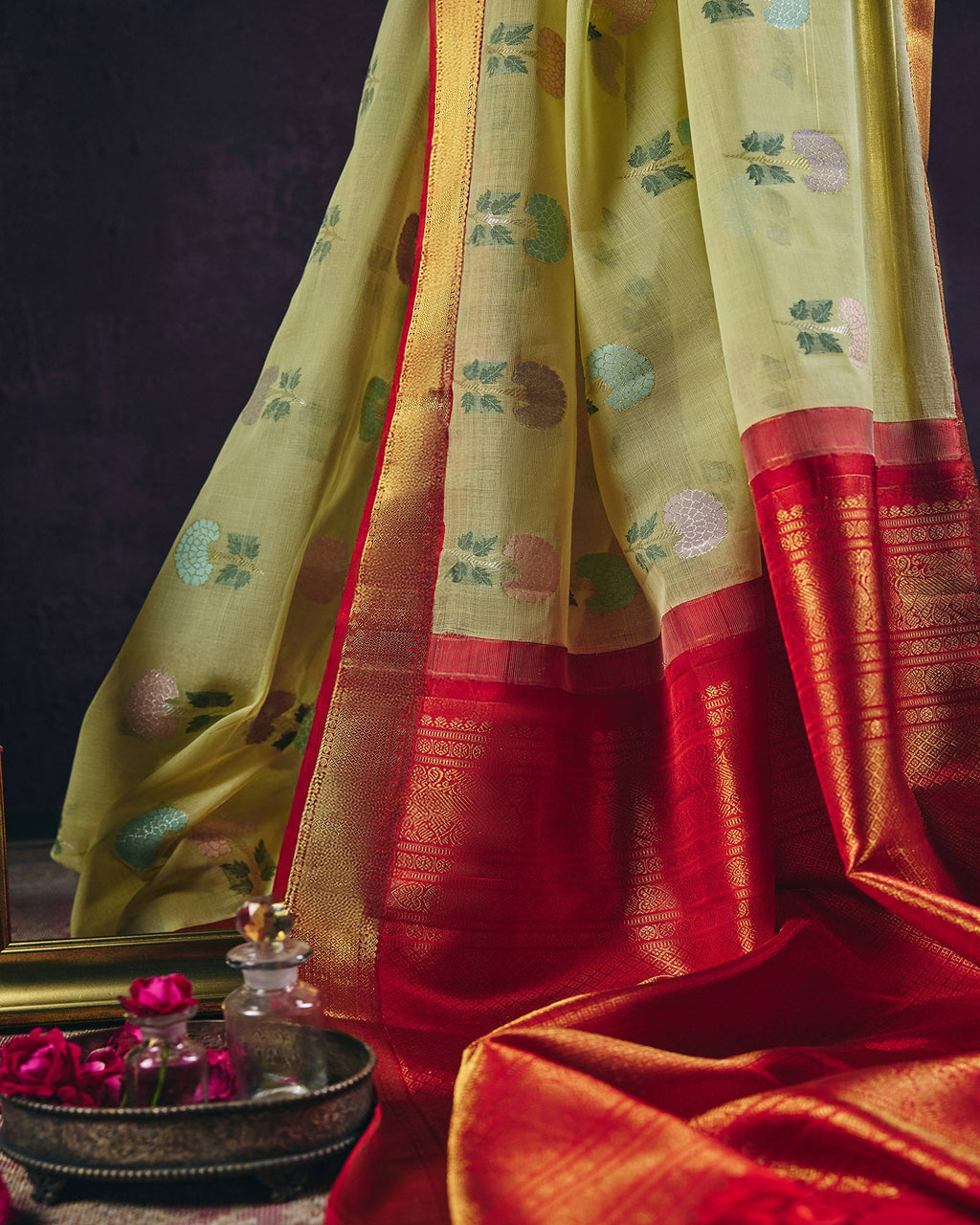 Lemon Yellow Kanchivaram Cotton Saree - 085 of 105