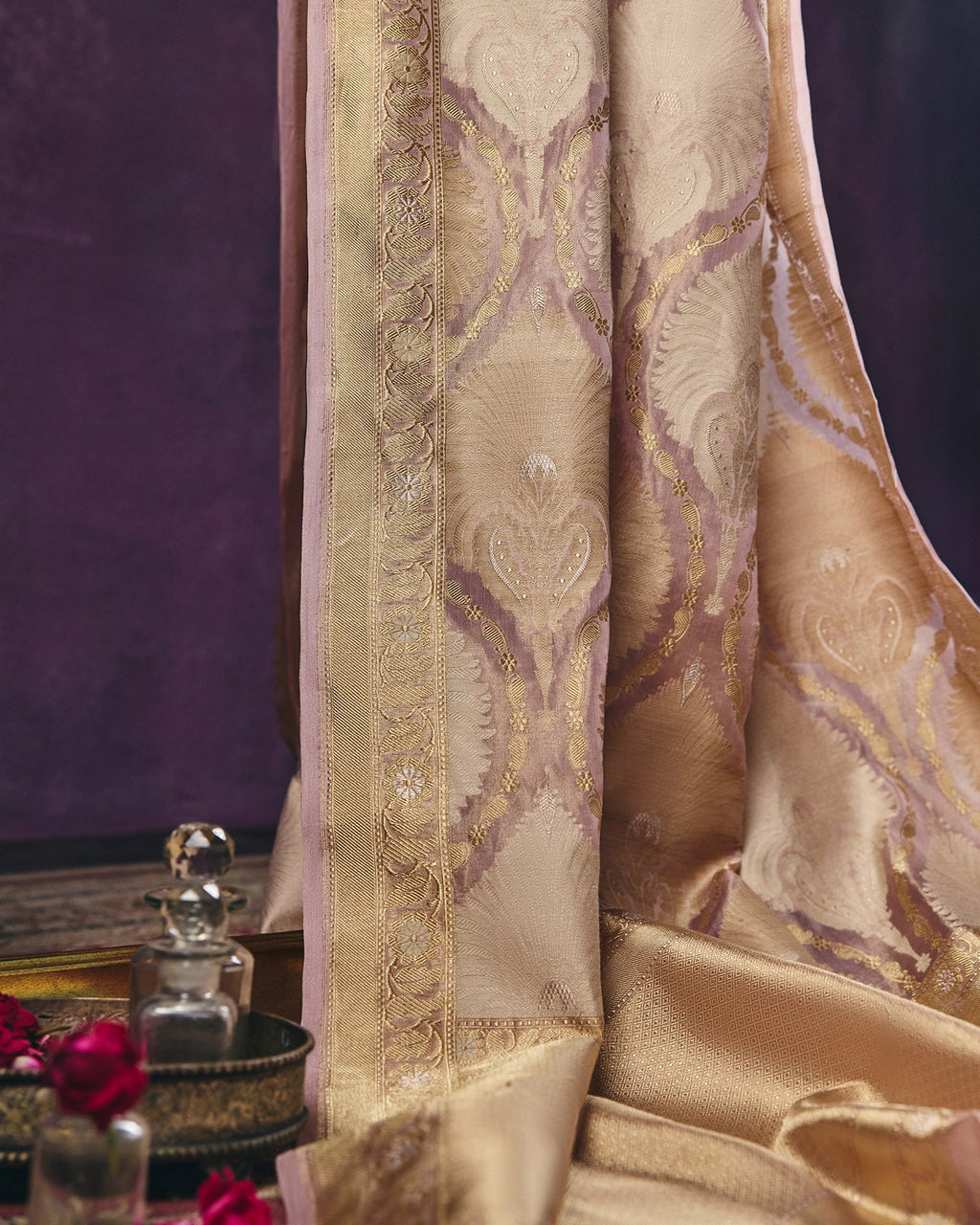 Pink Banarasi Kora Tissue Saree - 026 of 105