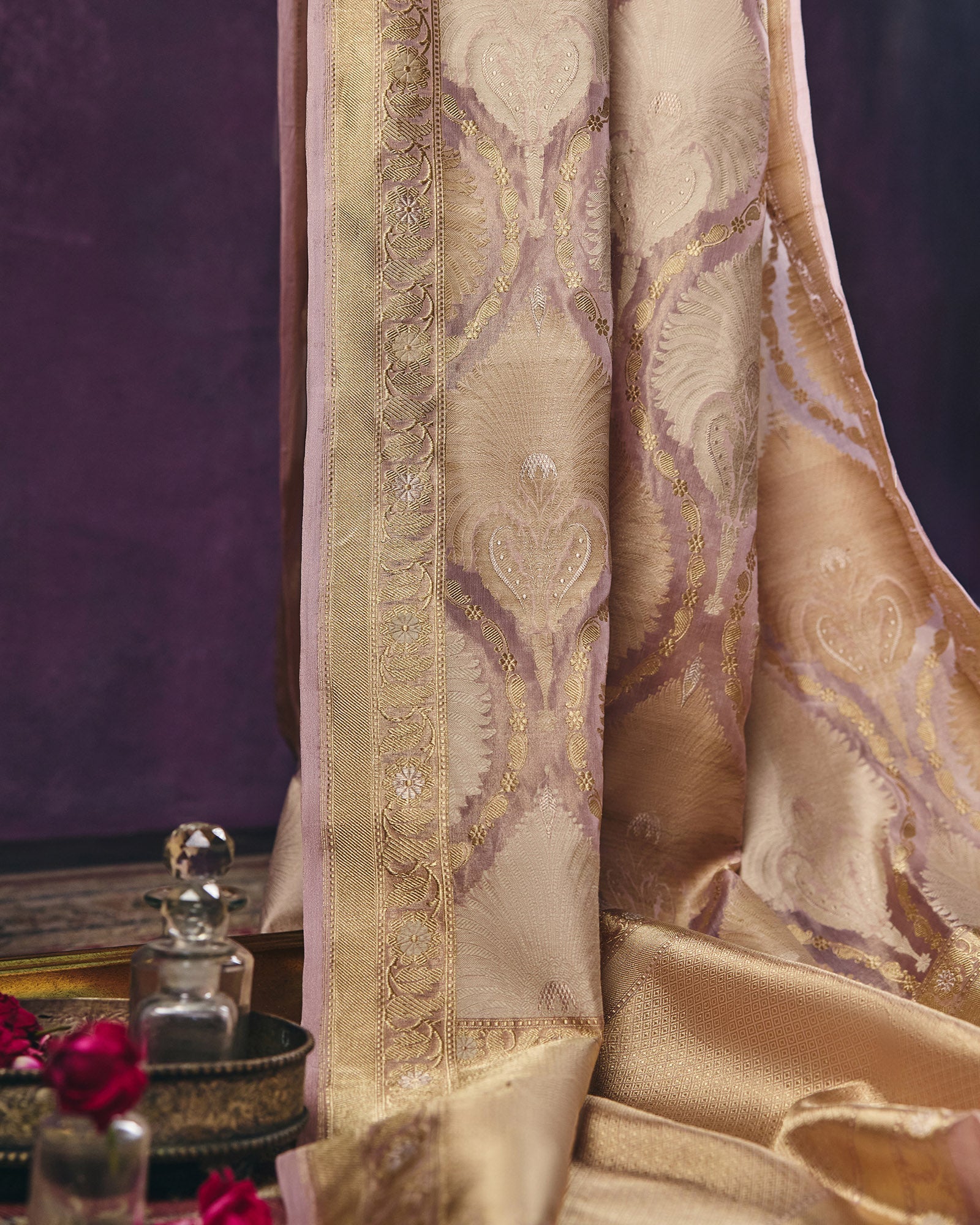 Pink Banarasi Kora Tissue Saree - 026 of 105