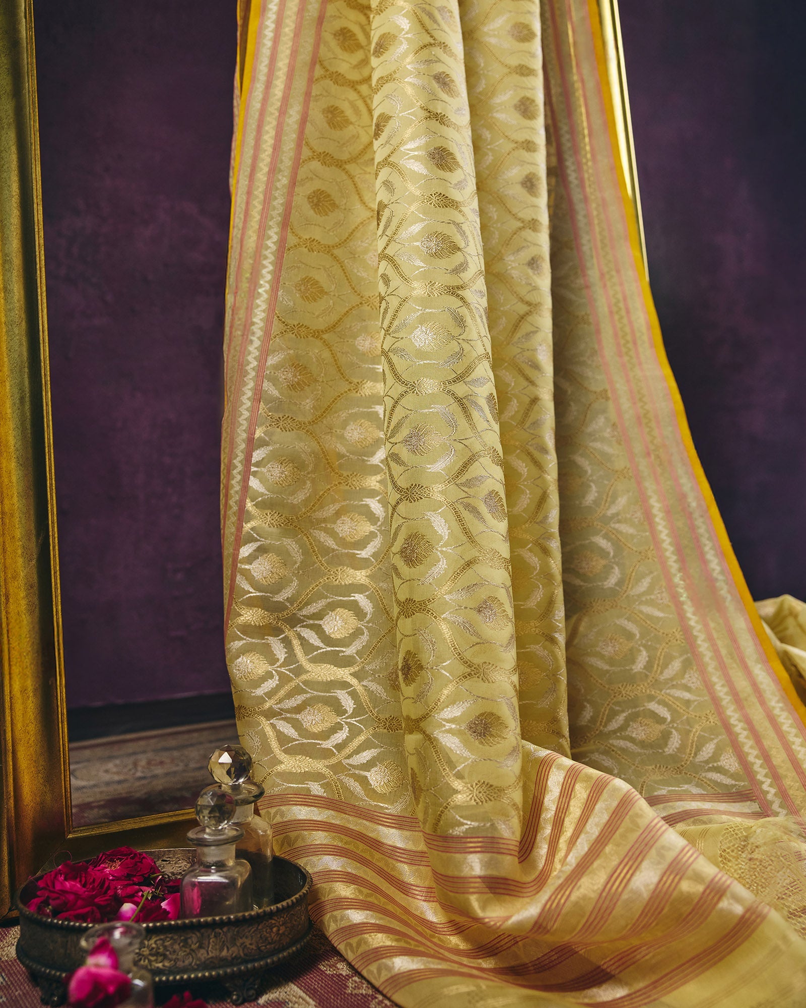 Green Banarasi Organza Silk Saree - 027 of 105