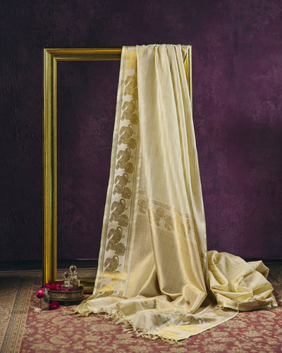 Cream Kota Silk Saree - 024 of 105