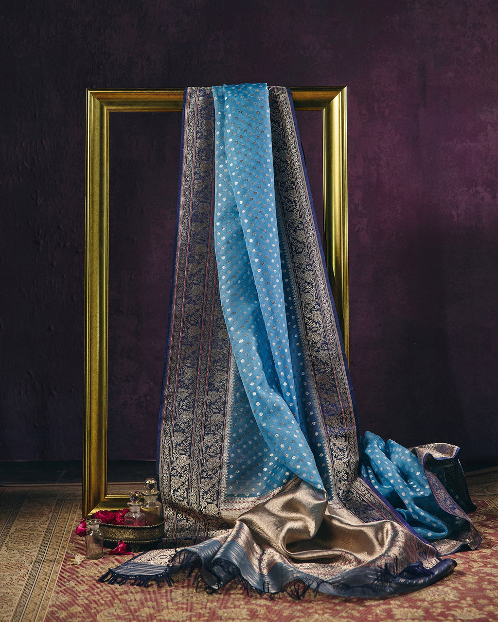 Blue Banarasi Kora Silk Saree - 099 of 105