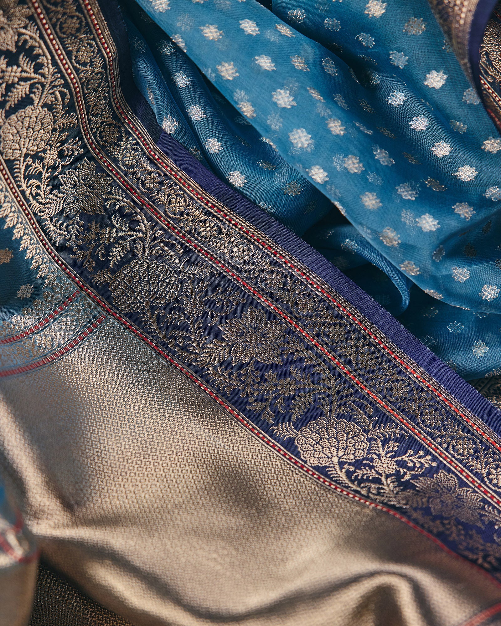 Blue Banarasi Kora Silk Saree - 099 of 105