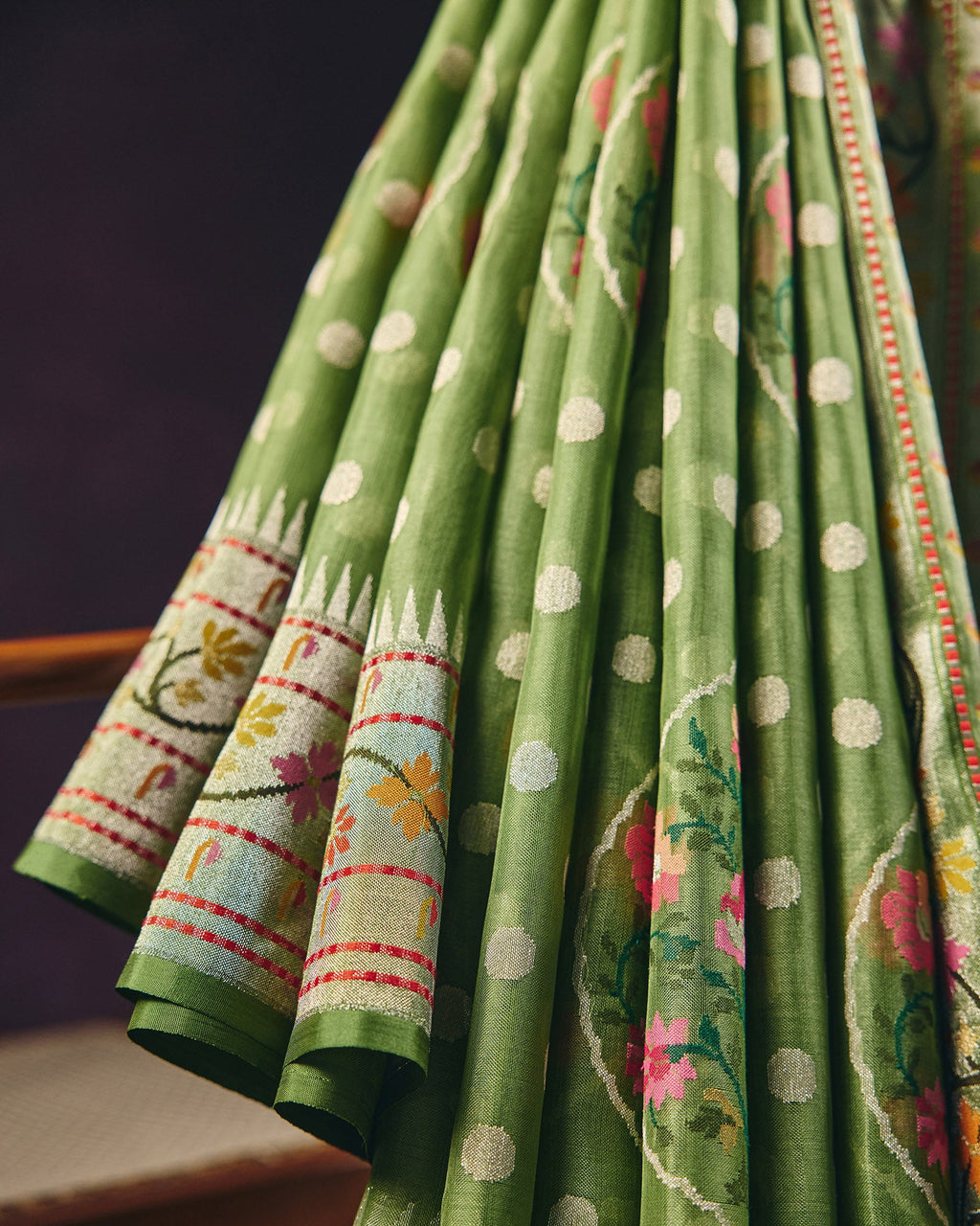 Green Banarasi Organza Silk Saree - 048 of 105