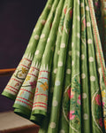 Green Banarasi Organza Silk Saree - 048 of 105