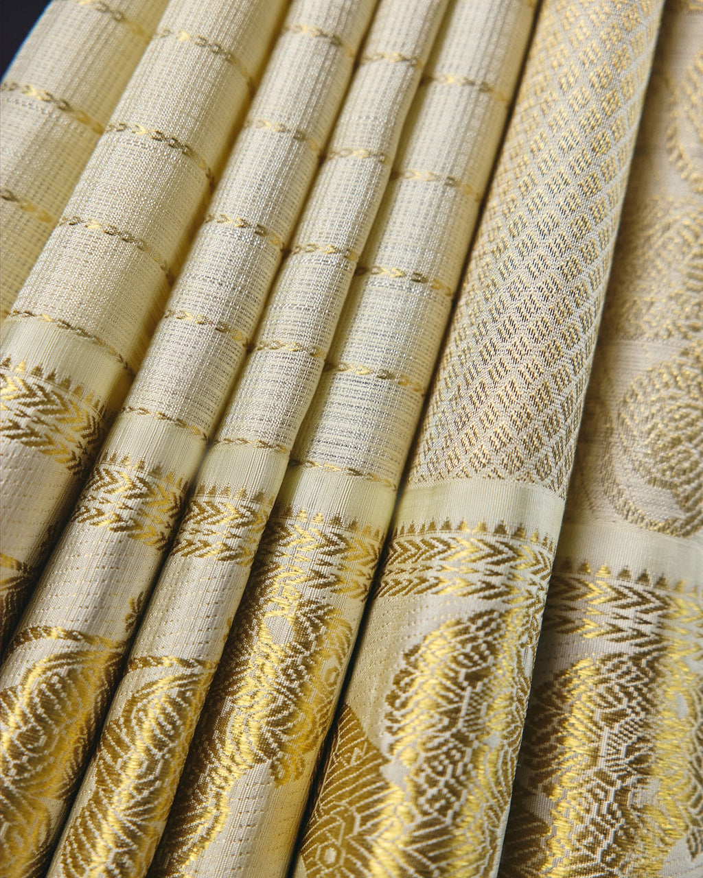 Cream Kota Silk Saree - 024 of 105