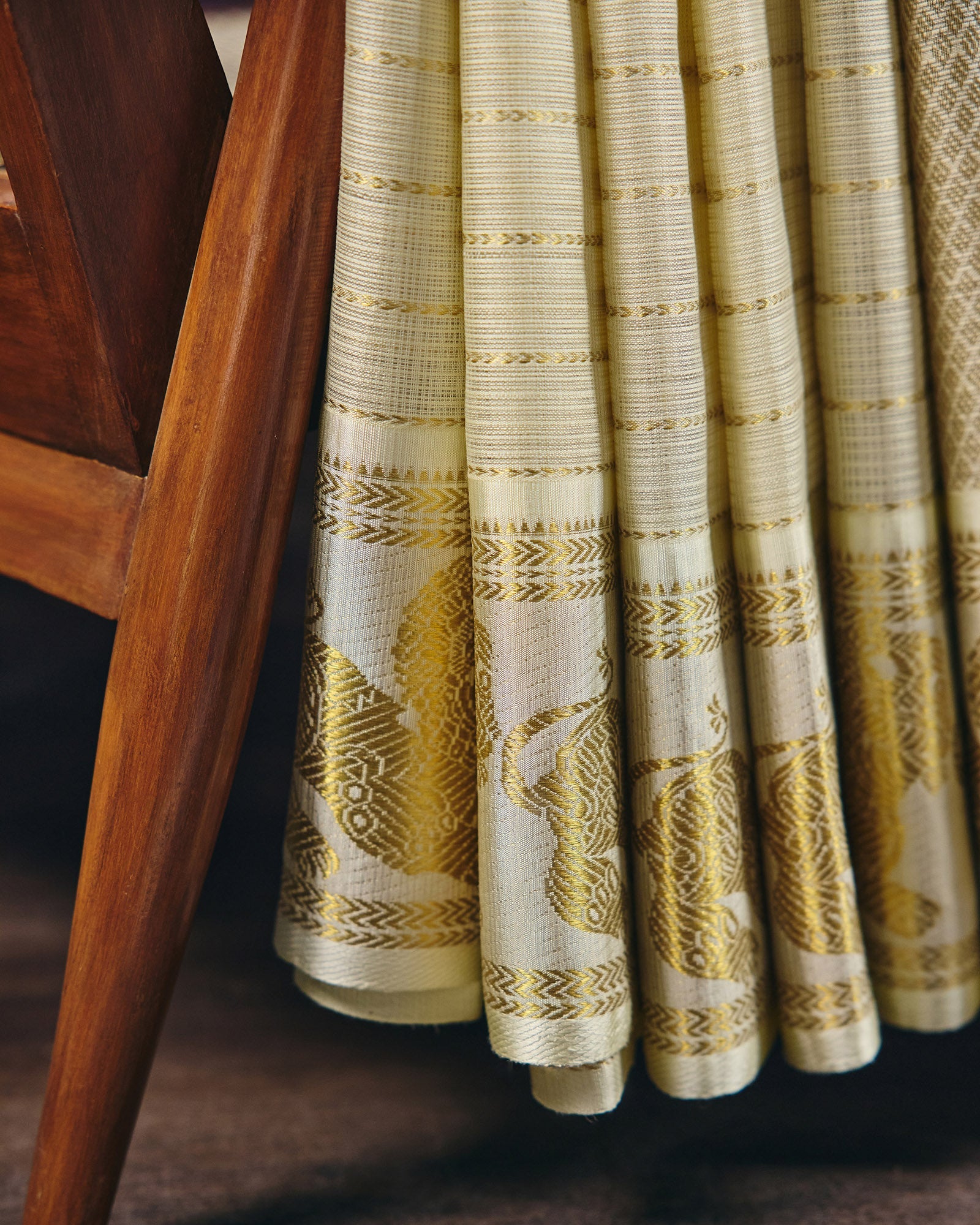 Cream Kota Silk Saree - 024 of 105